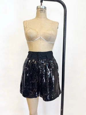 Pantalones Cortos See By Chloe Talla 6 Negros Lentejuelas Cintura Alta Pantalones Cortos Fiesta  Foto 1 de 4
