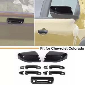 Carbon Fiber abs Handle Door Bowl Rearview Mirror Cover Trim For 2024 Chevrolet - Picture 1 of 5