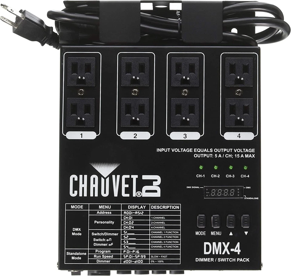 Chauvet DJ DMX-4 LED Lighting Dimmer & Relay Pack - 4 Channel - Image 1 of 2