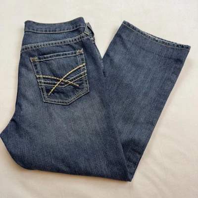 Pantalones de mezclilla Ariat para hombre M5 tiro bajo rectos lavado oscuro talla 34x30 LEER Foto 1 de 4