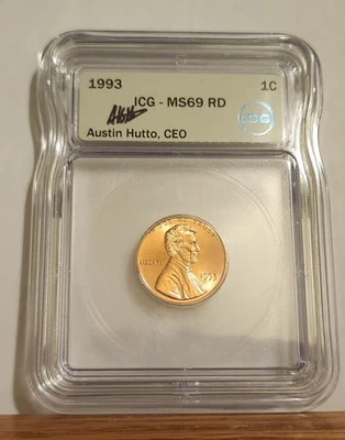 1993 P Lincoln Cent ICG Graded MS 69 RD - Image 1 of 4