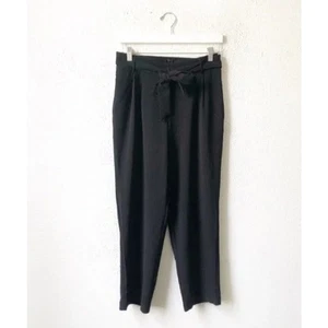 Lush Black Ankle Tie Waist Trousers Medium - Picture 1 of 9