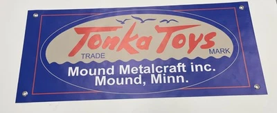 Letrero de pancarta de camión Tonka Toy Metalcraft AZUL Foto 1 de 4