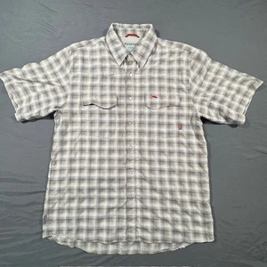Simms Short Sleeve Fishing Shirt Men’s Large Vented Beige Guide Series Outdoors - Picture 1 of 9