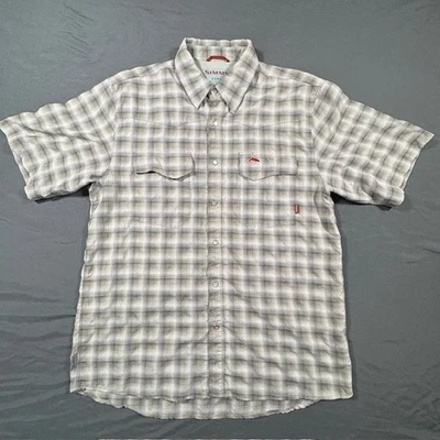 Simms Short Sleeve Fishing Shirt Men’s Large Vented Beige Guide Series Outdoors - Image 1 of 4