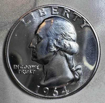 1964 silver proof quarter Uncirculated - Image 1 of 2