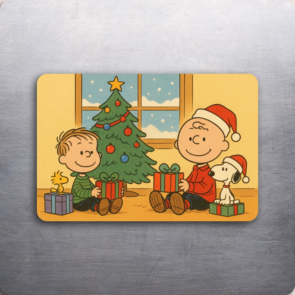 3x 2 Vintage Peanuts Charlie Brown Christmas Snoopy Fridge Refrigerator Magnet - Image 1 of 1