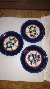 3 PSilkotch Art Pottery Porcelain Decorative Plate. Floral 8" - Picture 1 of 2