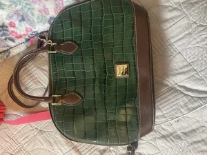 dooney and bourke bag Domed Zip Satchel  In Dk Olive Green Alligator Pattern - Picture 1 of 5