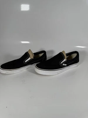 Vans Classic Slip-On Black White Canvas Skate Shoes Women’s Size 8 - Image 1 of 4