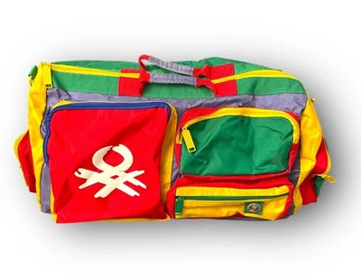 Bolso de Lona Vintage United Colors of Benetton Multicolor Tamaño 24 x 12.6 x 12.6 pulgadas Foto 1 de 4