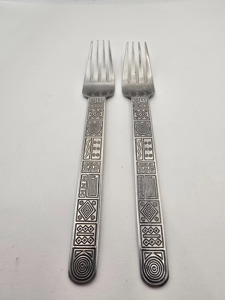 Juego de 2 tenedores de ensalada de acero inoxidable Cambridge Aztec Foto 1 de 1