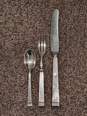 P&O 'Art Deco Logo' - Mappin & Webb - KNIFE, FRUIT FORK & TEA SPOON - image 1 of 4