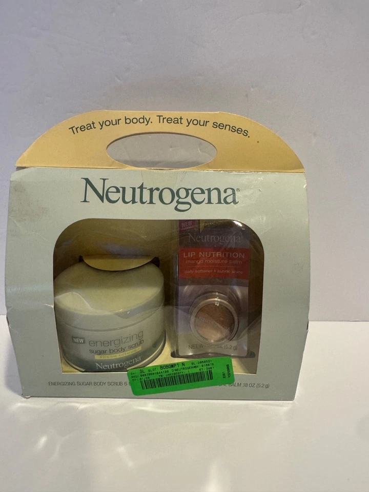 NEUTROGENA KIT- ENERGIZING SUGAR BODY SCRUB & LIB NUTRITION MANGO BALM NEW - Image 1 of 4
