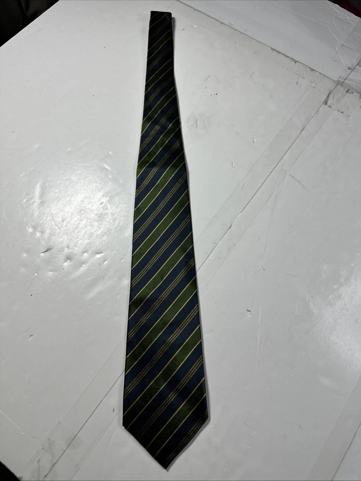Corbata para hombre J L. Crew verde, azul marino, dorada EE. UU. Foto 1 de 4