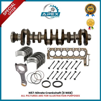 BMW X3 X4 X5 3.0 DIESEL N57D30C N57D30A N57D30B CRANKSHAFT(8WEB) + REBUILT PARTS - Image 1 of 4