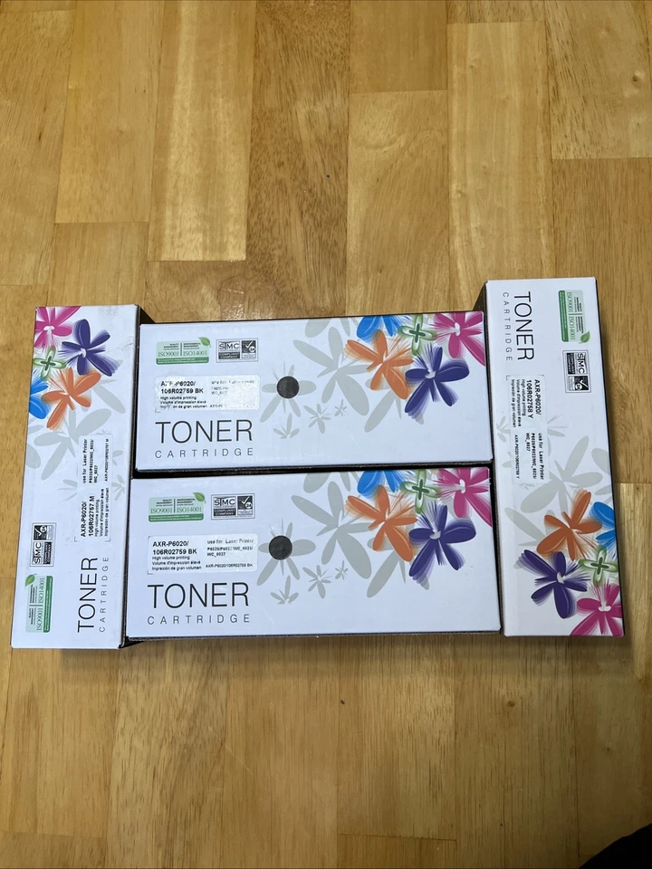 New Xerox Phaser 6600 WorkCenter Set Toner Cartridge 4- 2 Black 1 Yellow 1 Red - Image 1 of 4