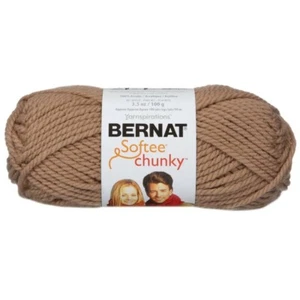 Package of 3 Skeins Bernat Softee Chunky Yarn Soft Taupe 3.5 oz./108Yds Each New - Picture 1 of 1