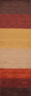 Eye-Catching Tribal Indian Gabbeh Wool 10 ft. Rug Runner for Hallway 3x10 ft - Image 1 of 4