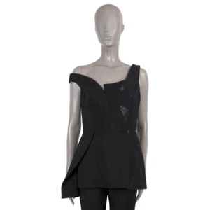 69998 auth STELLA MCCARTNEY black 2015 DIXIE ASYMMETRIC SEQUIN TOP Shirt 44 L - Picture 1 of 9