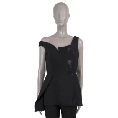 69998 Auténtica Camisa STELLA MCCARTNEY 2015 Negra DIXIE LENTEJUELAS ASIMÉTRICAS 44 L Foto 1 de 4