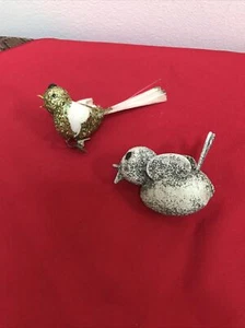 Mica Glitter Paper Mache  bird ornament Frankel Assoc. 1956 Plus Bonus - Picture 1 of 7