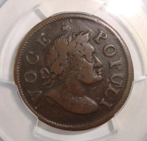 1760 Voce Populi Copper Colonial Halfpenny PCGS VF25 - Picture 1 of 4