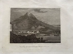 1816 Antique Print; Catania and Mount Etna, Italy after W.M. Craig - Picture 1 of 2