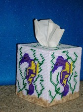 Tropical Seahorse Tissue Box Cover, Handmade, Nautical/ Beach/ Original Design