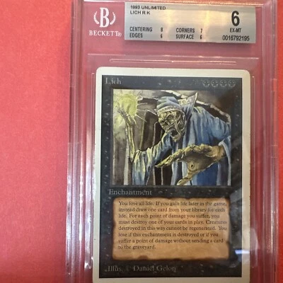 BGS Beckett 6.0 Lich Unlimited MTG EX/NM - Image 1 of 4