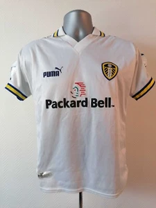 Vintage Leeds United home shirt 1998-00 size boys L 30"-32" signed PUMA - Picture 1 of 12