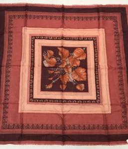 Bufanda Vintage Cuadrada 26 x 26 Otoño Colores Marrón Dorado y Negro - Imagen 1 de 6