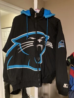 North Carolina Panthers Throwback Starter Jacket XL Abrigo Grande Logo Vintage Anorak Foto 1 de 2