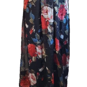 Floral Maxi Dress 12 Bandeau Long Lined Semi Sheer Smocked. Roses Bnwt Y2K - Picture 1 of 10