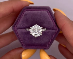 2.70 Ct Round-Cut VS1 Lab Grown Diamond Solitaire Wedding Ring 14K White Gold - Picture 1 of 6