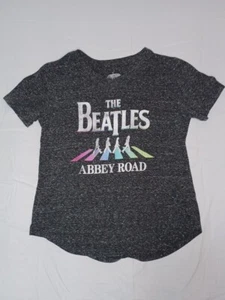 The Beatles Women's Heather Gray Abbey Road V Neck Short Sleeve T Shirt Size M - Picture 1 of 8