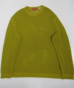 Supreme Men's Open Knit Small Box Sweater Acid Green Spring-Summer 2022 Size L - Picture 1 of 12