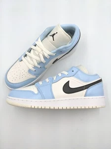 Jordan 1 Retro Low Ice Blue Black DS GS Size 7Y 554723-401 - Picture 1 of 9