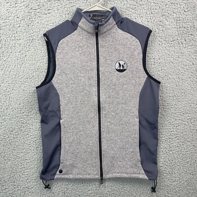 Greyson Men’s Small Sequoia Luxe Vest Light Gray Wool Blend Full Zip - Logo - Image 1 of 4