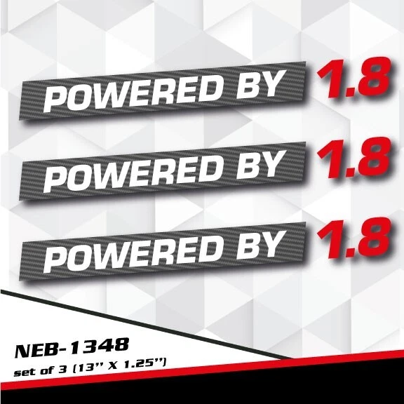 POWERED BY 1.8L Decal Sticker for Audi A3 SLK200 Ecotec  Versa Jetta  NEB-1348 - Image 1 of 1