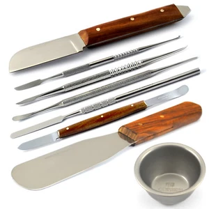 8Pcs Dental Laboratory Set Plaster Alginate Wax Knives Waxing Modelling Carvers - Picture 1 of 10