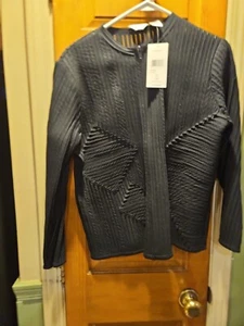 Laura Ashley Womens pL Black Zip Woven Strips & Mesh - Picture 1 of 10