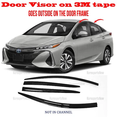 2S Tape Smoke Door Window Vent Visor Deflector⭐4pcs⭐Toyota Prius Prime 2017-2022 - Image 1 of 4