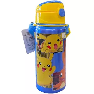 Pokemon Pikachu Botella de Aluminio 600ml con cannuccia Niños N / Térmico - Imagen 1 de 4