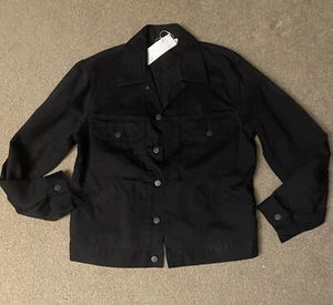 UNIQLO U Cotton Trucker Denim Jacket Black Size Small - Picture 1 of 2