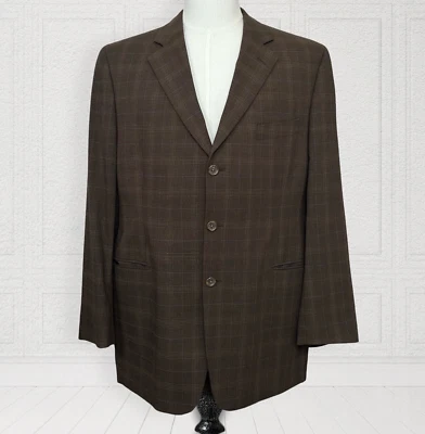 Blazer Jack Victor Lana Lanzawood Hombres 44R Marrón Oliva Cuadros Hecho en Unión Foto 1 de 4