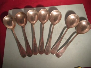Lote de 7 cucharas vintage 'internacionales' plateadas de 6" de Albany Hotel Denver - Imagen 1 de 7
