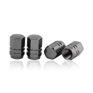 4pcs Universal Tire Wheel Dust Cap Air Stem Valve Gray For Car Truck Van Sport - Picture 1 of 9