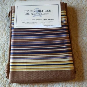 RARE Tommy Hilfiger Beekman Place Brown Cotton Sateen King Pillowcases NIP Italy - Picture 1 of 7