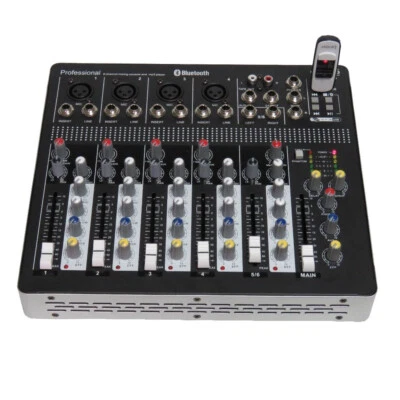 6 Channel USB Mp3 Bluetooth Mixer Console 10CH DJ Church PA Stage Party Mixer - Image 1 of 4